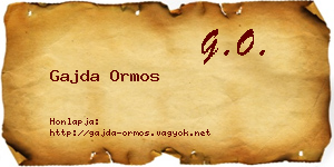 Gajda Ormos névjegykártya